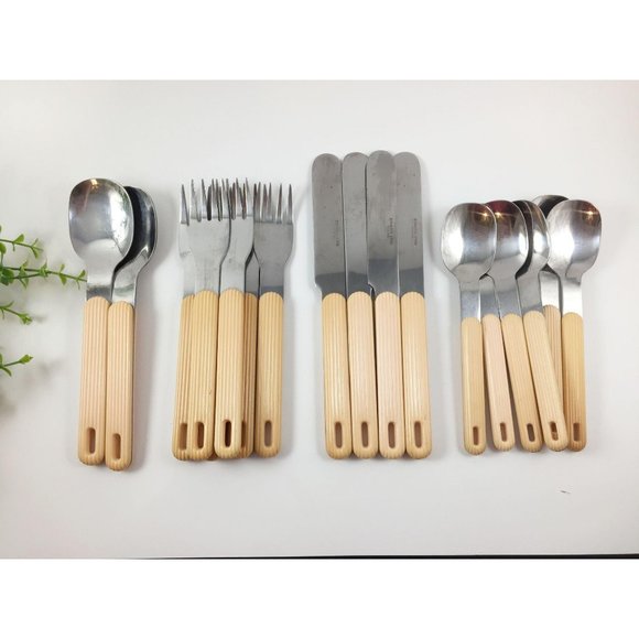 Unbranded Other - Yellow Cream Stainless Steel Silverware Flatware